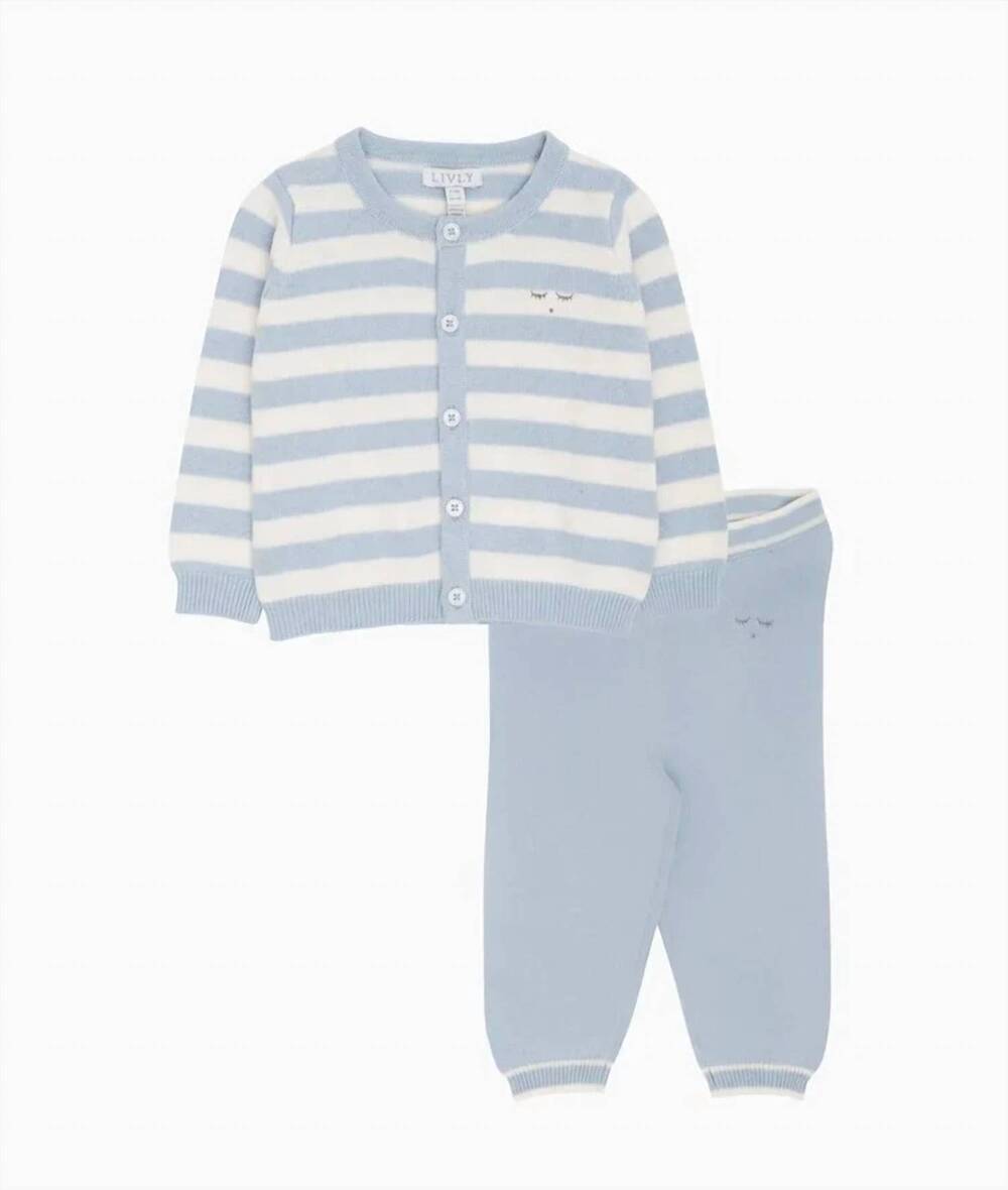 NEW LIVLY kid's stripes knit set in blue